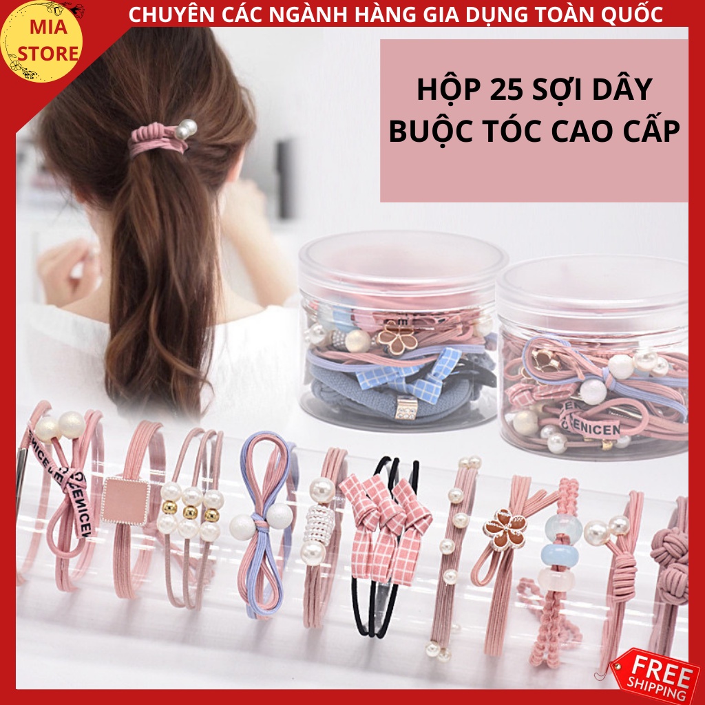 Combo 25 sợi dây chun buộc tóc phong cách Hàn quốc siêu dễ thương cho phái đẹp