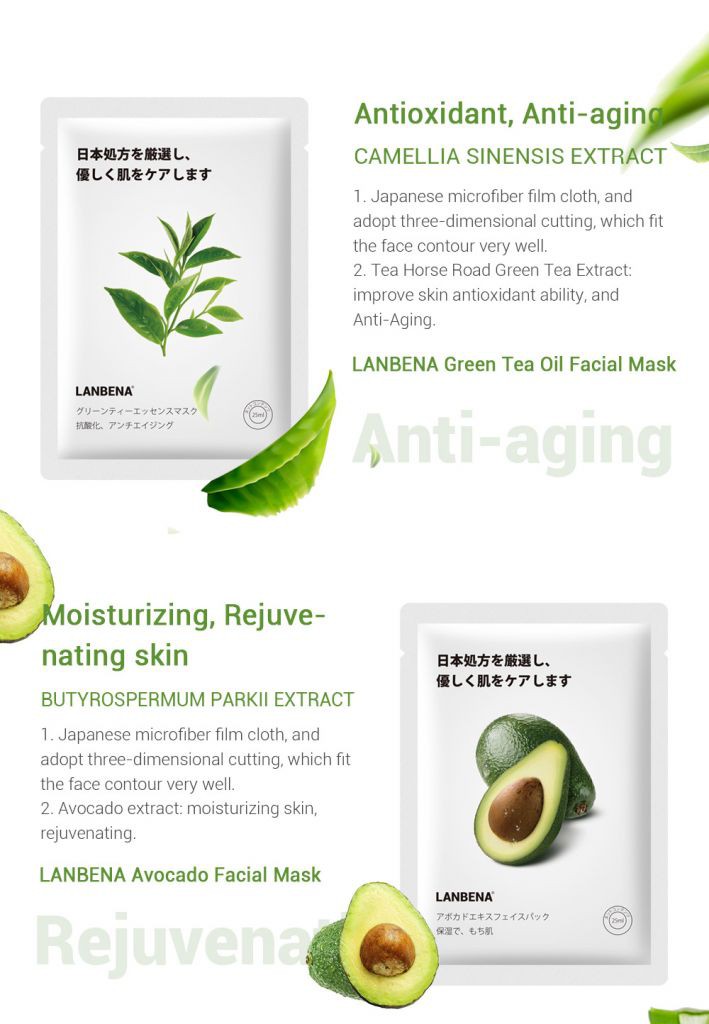 Beauty☛ Fruit Facial Mask Advanced Formula Whitening Moisturizing Water Locking Plant Extract Fresh Sheet Face Mask ☂