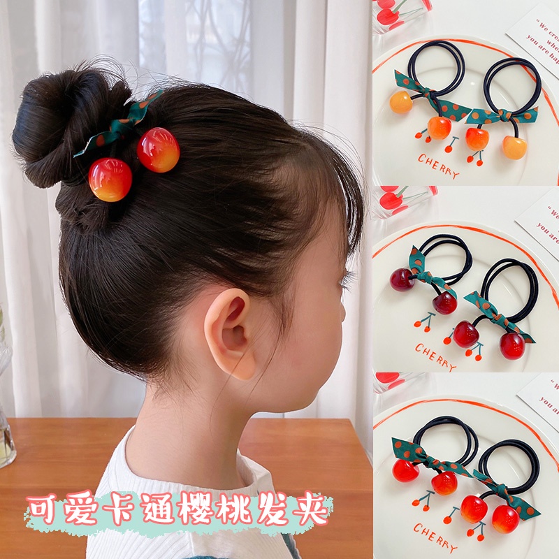 Dây Buộc Tóc Cao Su Họa Tiết Quả Cherry Dễ Thương Thời Trang 2022 Cho Bé Gái