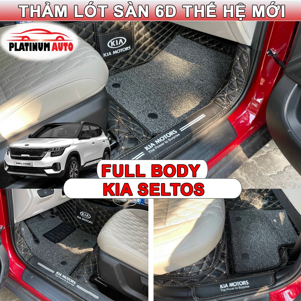 Thảm lót sàn ô tô 6D KIA SELTOS thành cao, tràn viền bậc cửa