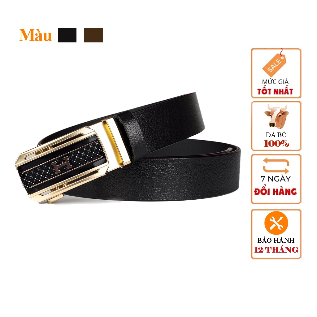 Thắt lưng nam cao cấp, dây nịt da bò nguyên cắt nguyên tấm 1 lớp siêu bền đẹp bảo hành 12 tháng