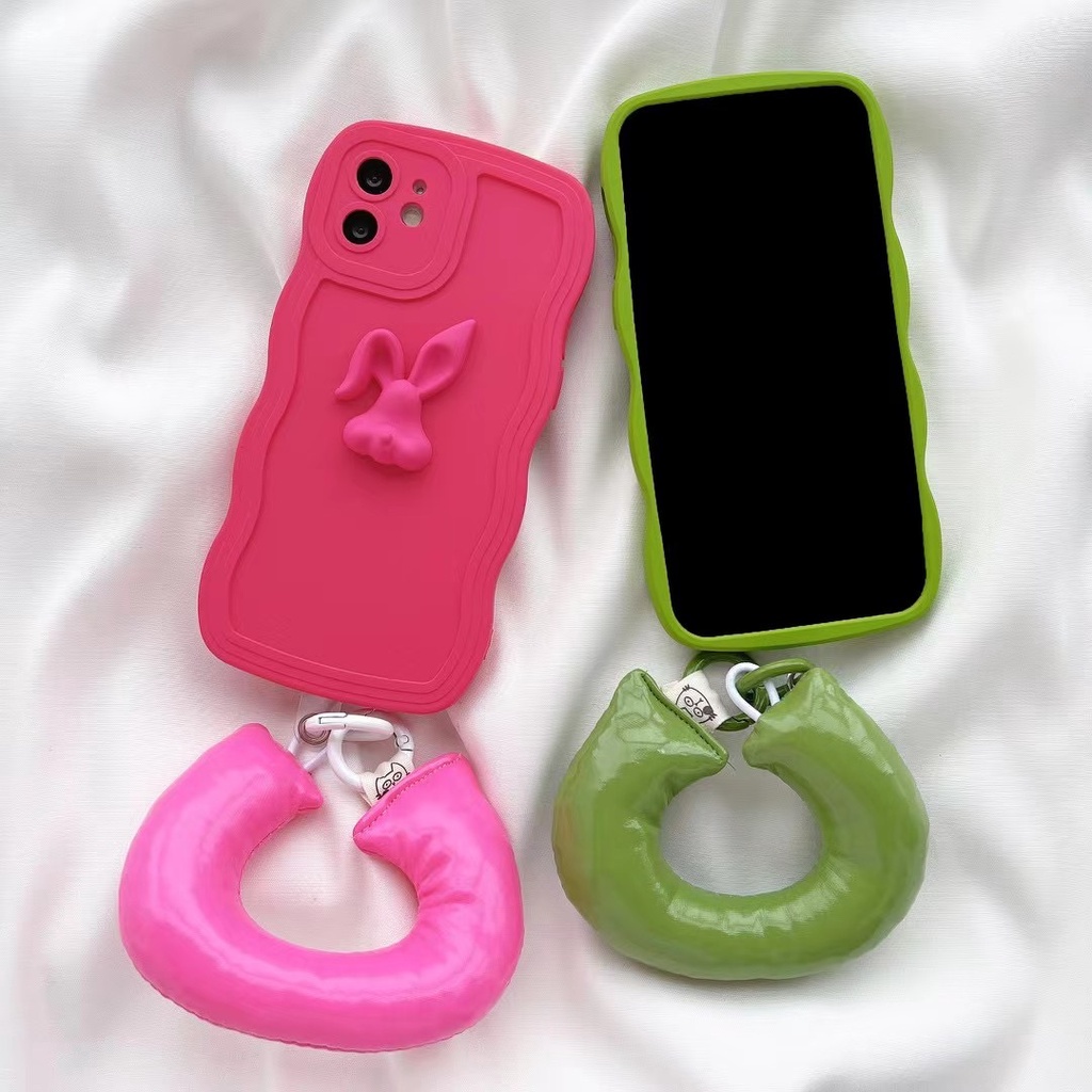 Ốp Điện Thoại Màu Xanh Lá / Hoa Hồng / Thỏ Cho iPhone X XS XR XS max 7Plus 8Plus 11 11 pro 11 pro max 12 12 12 pro 12 pro max