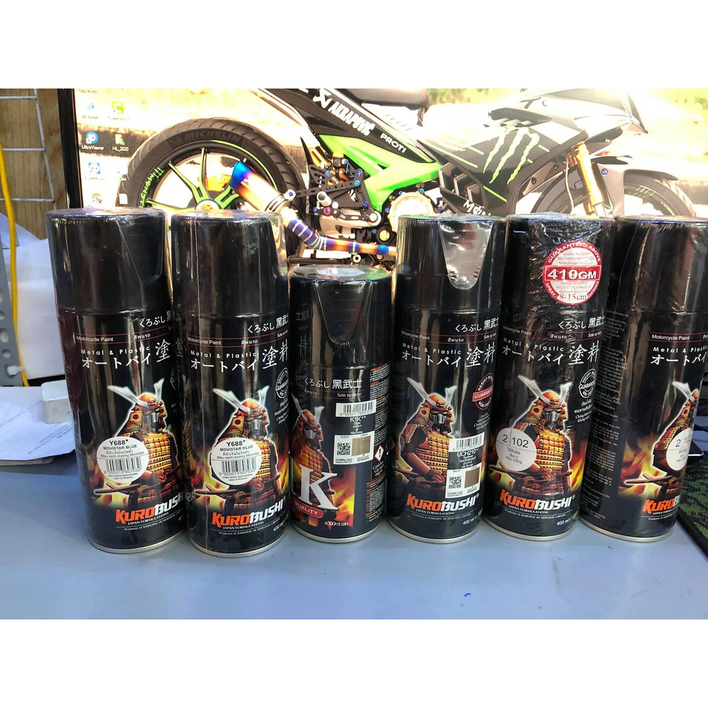 combo sơn samurai màu Xanh GP Chuẩn màu yamaha Y688 gồm 6 lọ đủ sơn 1 cặp mâm hoặc dàn áo lên màu chuẩn nhất