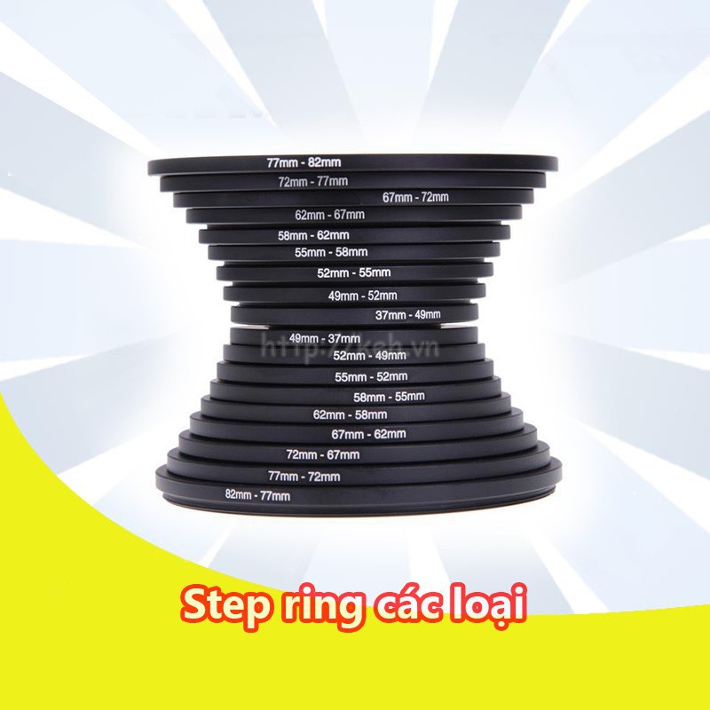 Filter step ring, chuyển đổi kích thước filter của ống kính