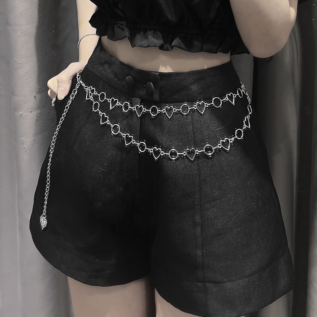 THE FANCE | Thắt lưng xích phối ngọc nhân tạo cá tính độc lạ PEARK BELT CHAIN