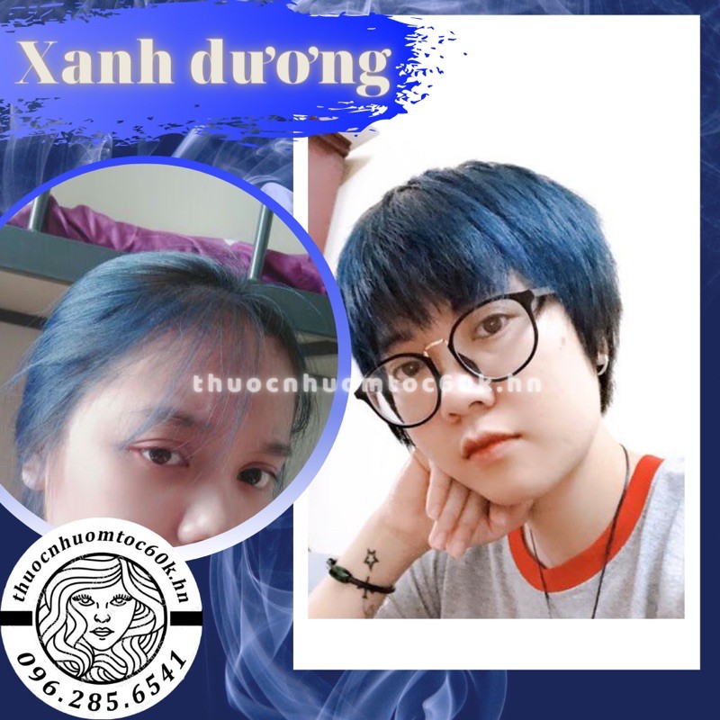 (Tẩy) Thuốc nhuộm màu xanh dương kèm trợ dưỡng găng tay | BigBuy360 - bigbuy360.vn