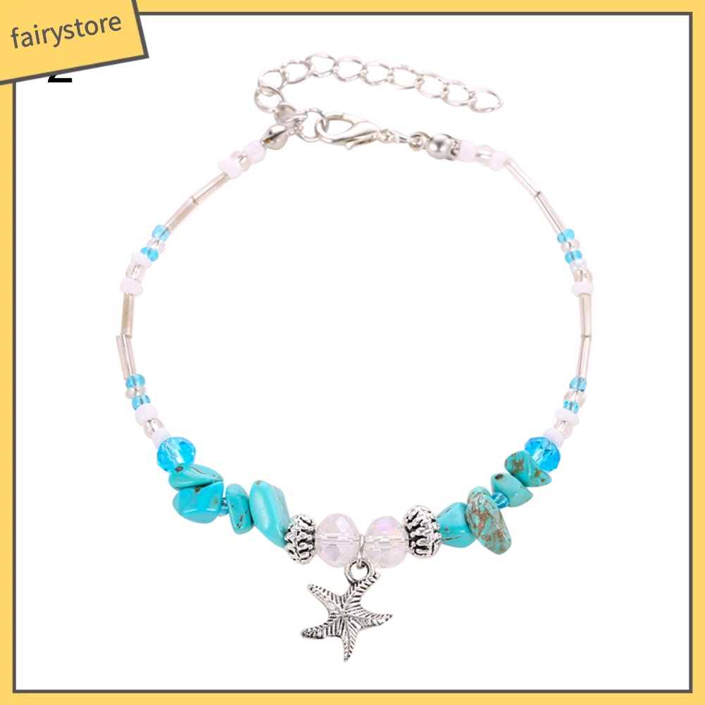 Lắc chân đính vỏ sò và sao biển phong cách Bohemian thời trang xinh xắn
