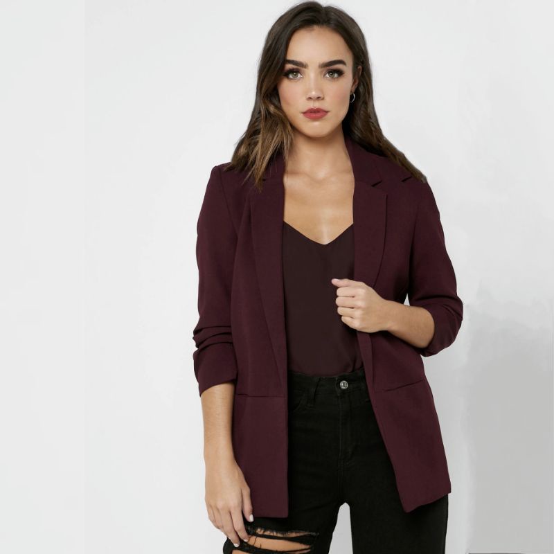 Áo blazer tay lỡ rút nhún xuất Âu (có sẵn)