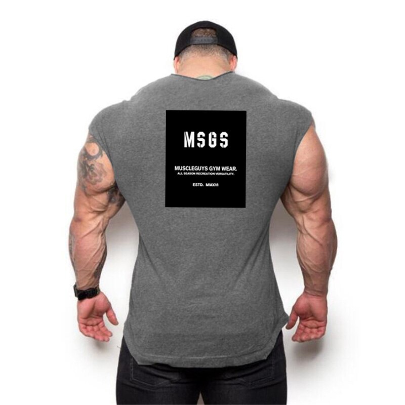 Áo thể thao nam cotton không tay thời trang phù hợp luyện tập thể hình thể thao