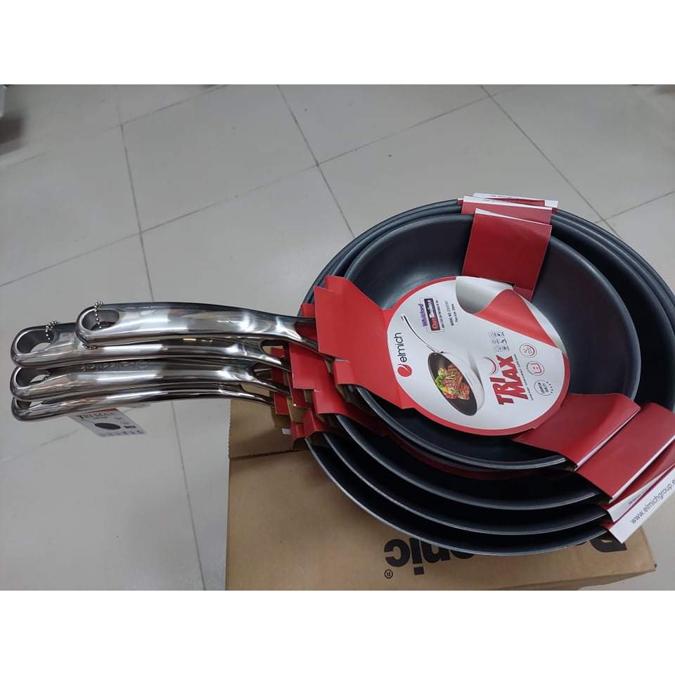 Chảo chống dính Elmich Tri-max liền khối 20cm-24cm-26cm-28cm