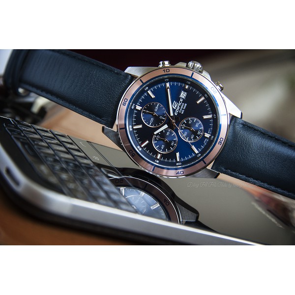 ĐỒNG HỒ NAM CASIO EDIFICE EFR-526L-2AVUDF chính hãng , chống nước độ sâu 100m , Mặt xanh viền vàng , bảo hành 12 tháng