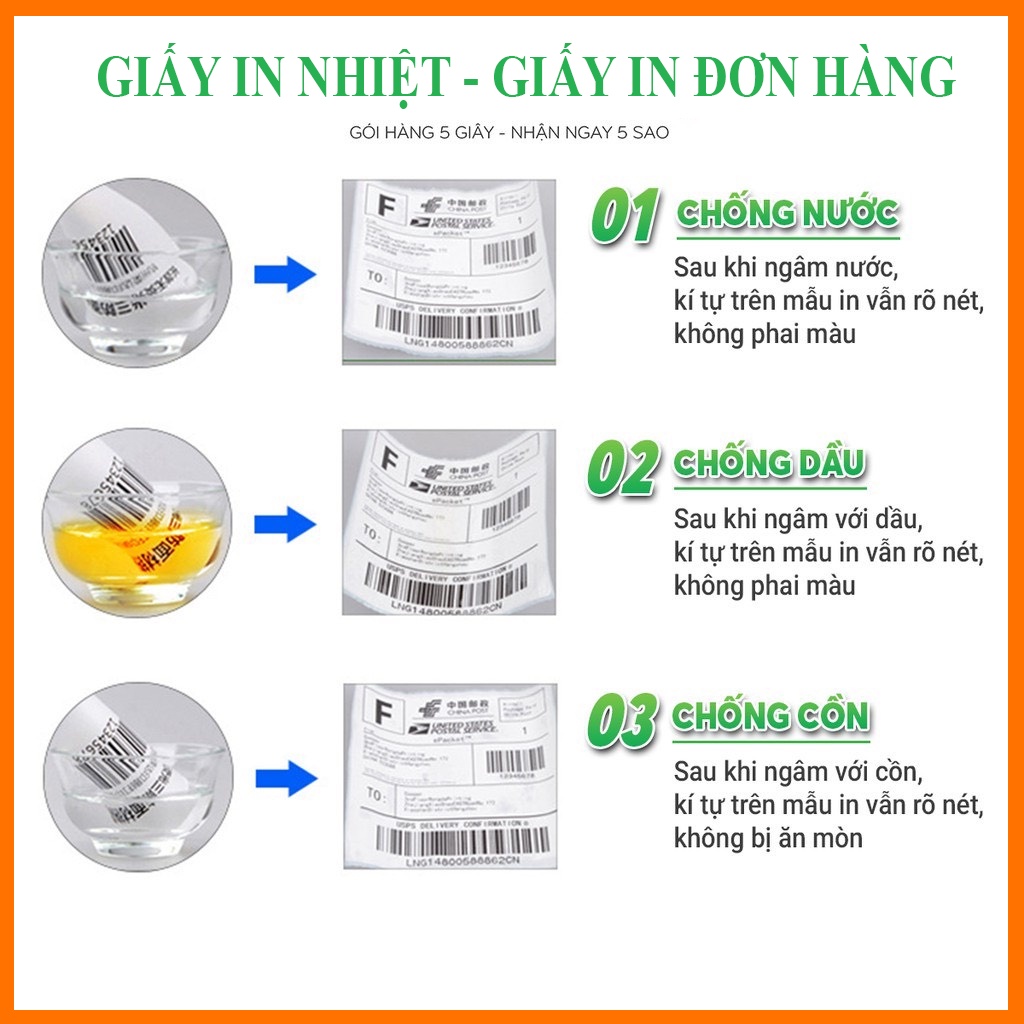 Giấy in Nhiệt A7 - Giấy In Đơn Hàng A7 - Size 76 x 130mm, Tệp 250 Tem, Có Sẵn Lớp Keo Tự Dính