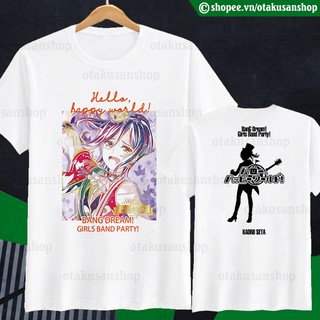 Áo thun bang dream! kaoru hello, happy world! ngắn tay