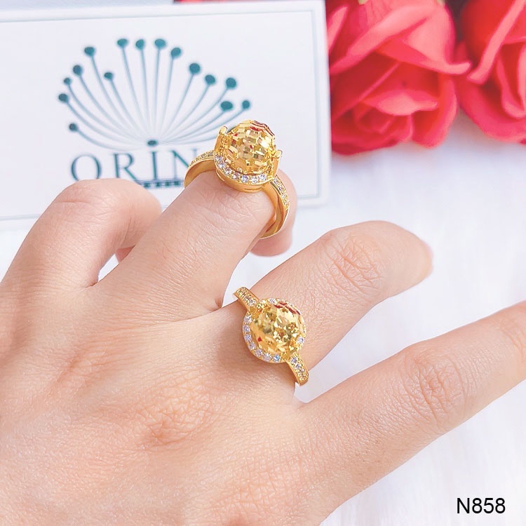 Nhẫn nữ trái châu xoay 360 thiết kế cao cấp Orin N858