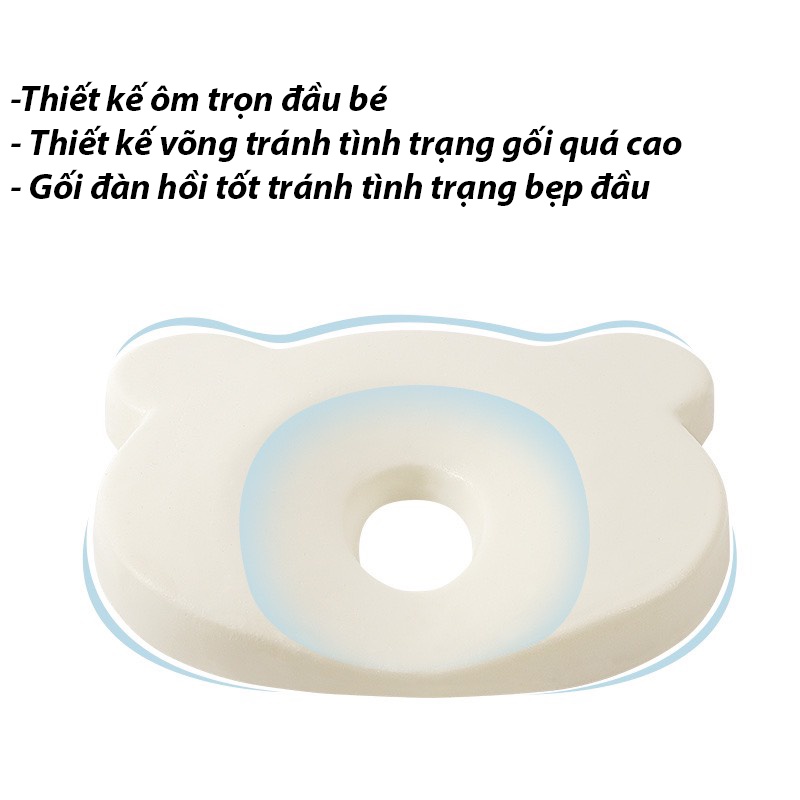 Gối Cao Su Non Cho Bé Sơ Sinh Gối Cho Bé Sơ Sinh Chống Bẹp Đầu Tiêu Chuẩn