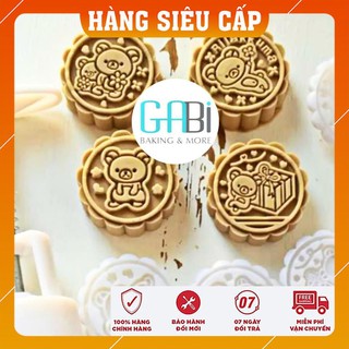 Khuôn nhấn trung thu lò xo 4 mặt gấu 50g