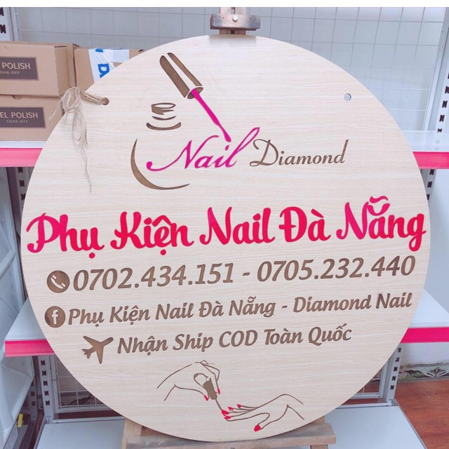 Bảng gỗ nail, Bảng tên shop chụp ảnh nail, móng,mi