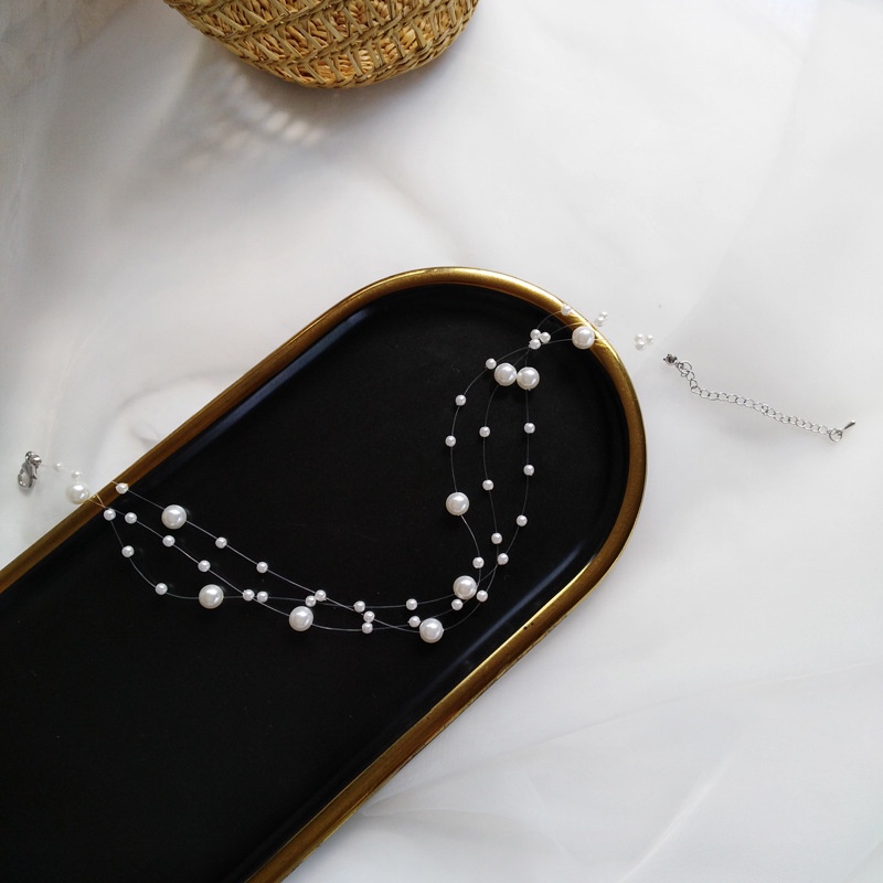 Vòng cổ choker ETRENDY nhiều lớp đính ngọc trai nhân tạo thời trang 2022 mới dành cho nữ