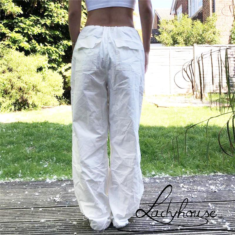 Quần Dài Lưng Thấp Dáng Rộng Màu Trơn Thời Trang Xuân Hè Cho Nữ