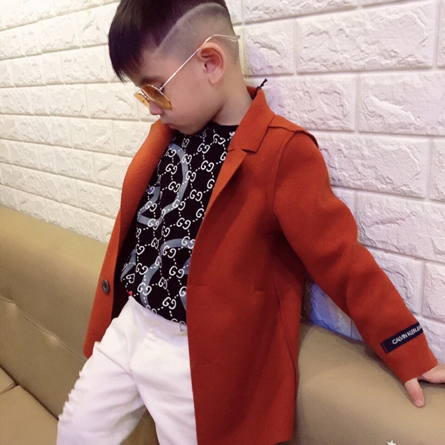 Sỉ áo dạ bé trai màu cam