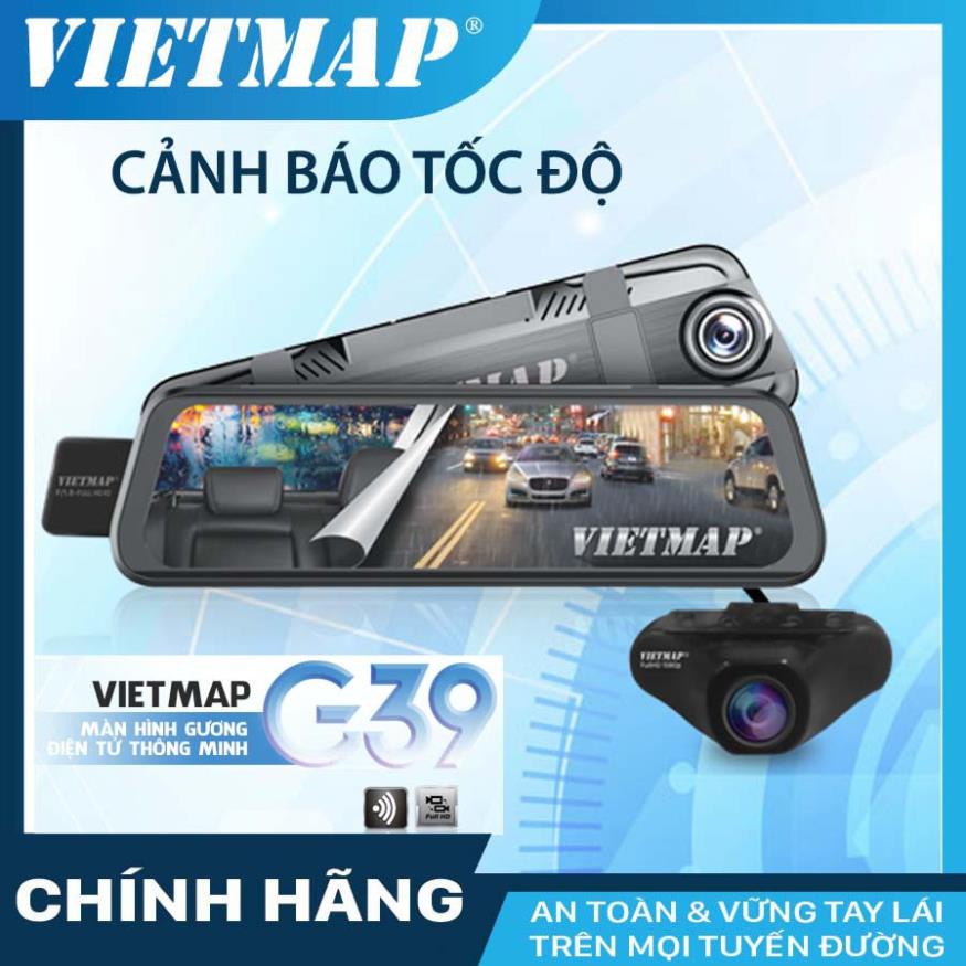 Camera hành trình ô tô VIETMAP G39 có Wifi G.P.S + thẻ nhớ 32 - Cam hành trình quay trước sau chính hãng