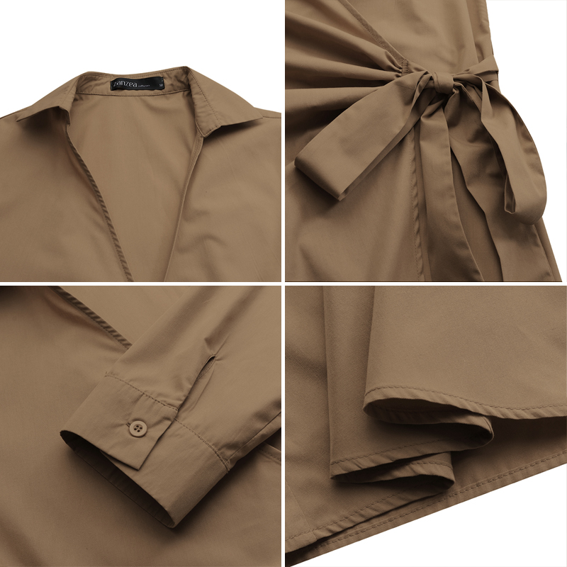 Đầm Maxi ZANZEA Tay Lửng 3 /4 Thời Trang Cho Nữ