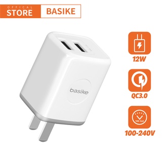 Củ Sạc BASIKE 12W 5V 2.4A USB*2 Cho Xiaomi Vivo Samsung Huawei iPhone