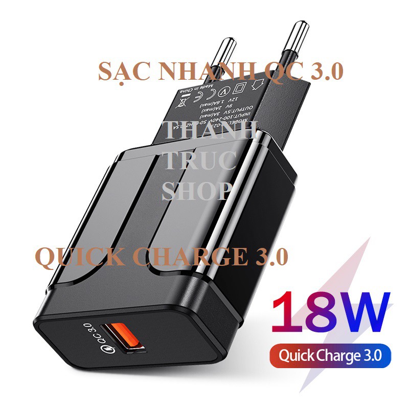 Củ Cục Sạc Nhanh 3.0/PD 20W Quick Charge QC 3.0 5V/3A 9V/2A/2.2/2.4A 12V/1.5A/1.6A ĐT/Table/tablet táo