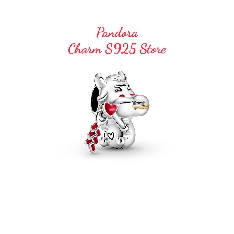 charm pan xỏ ngang hình trâu mẫu 2021 bạc s925