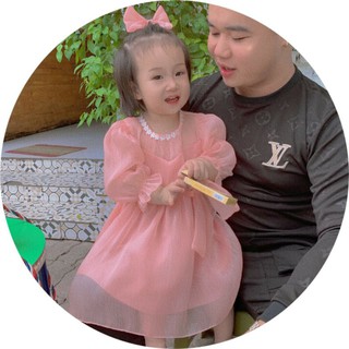 váy công chúa hồng ánh (Tặng kèm turban)
