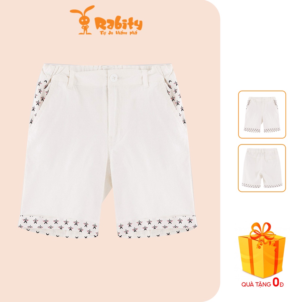 Quần short bé trai kaki RABITY x ELLE Kids- designed in Paris họa tiết 80013