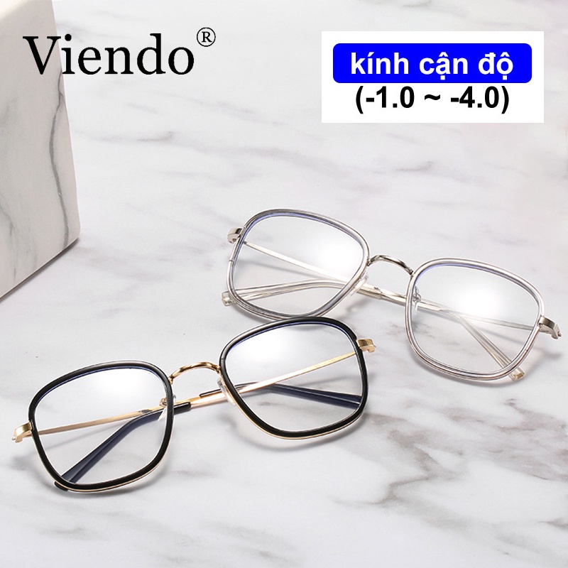 Gọng kính cận nam nữ VIENDO tròn chống ánh sáng xanh thời trang -50/-100/-150/-200/-250/-300/-350/-400/-450/-500/-550/-600