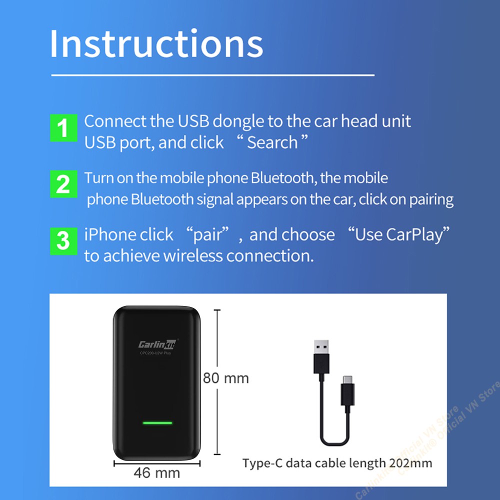 Acura - Carlinkit 3.0 U2W Plus (2021 NEW) -Bộ Adapter chuyển đổi Apple Carplay có dây sang Apple Carplay không dây