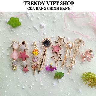 (Set-4) Set 8 kẹp tóc mỹ nhân, ngư thời trang sang trọng, phong cách Hàn Quốc, hot trend