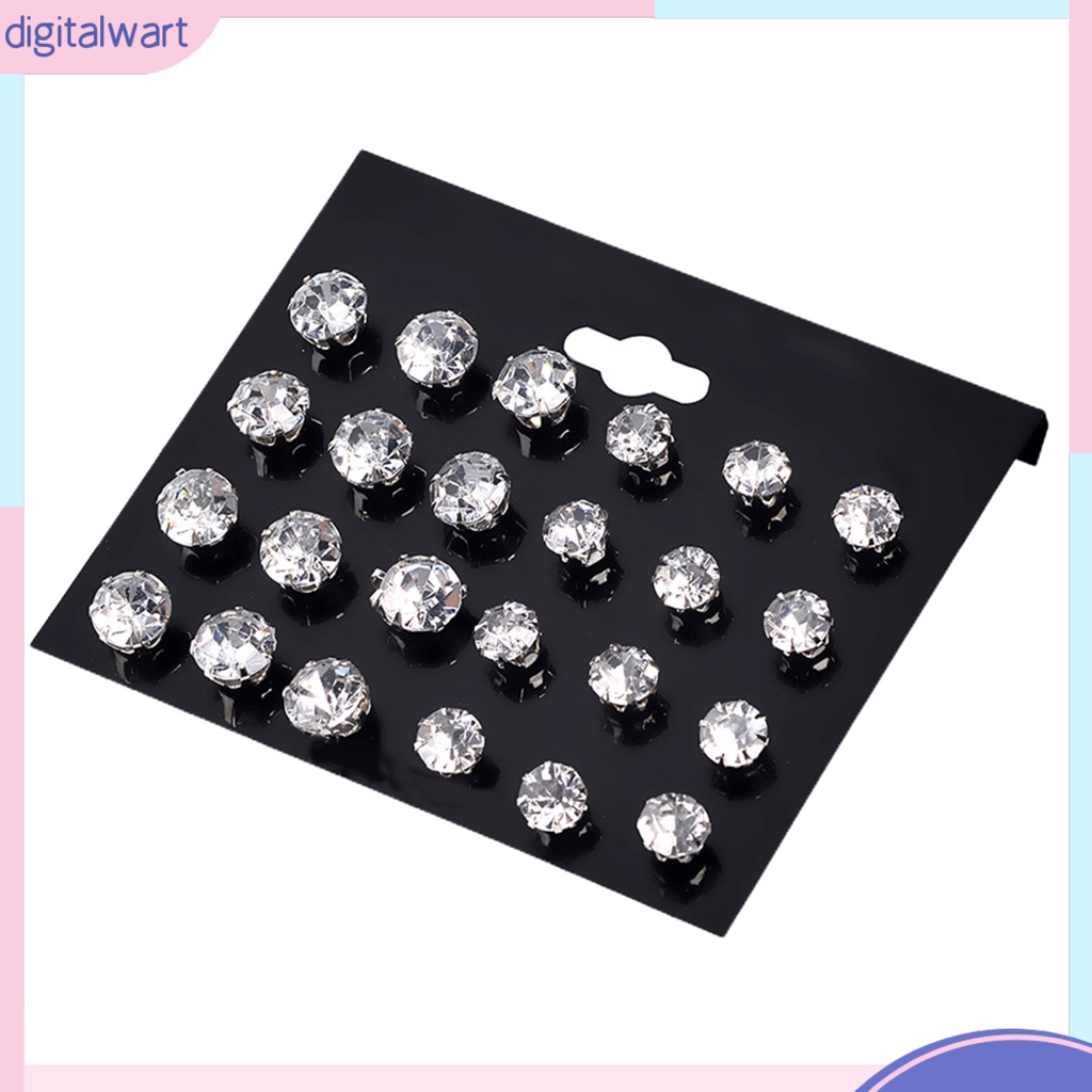 Dgggg Dgg✌❤ Set 12 Đôi Bông Tai Đính Đá Thời Trang Cho Nữ