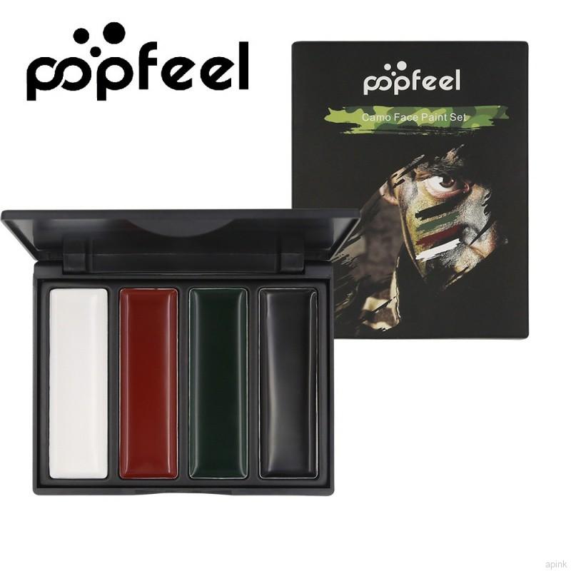 [Hàng mới về] Bảng Dầu Vẽ Mặt Và Cơ Thể Phong Cách Lính Ngụy Trang Độc Đáo POPFEEL