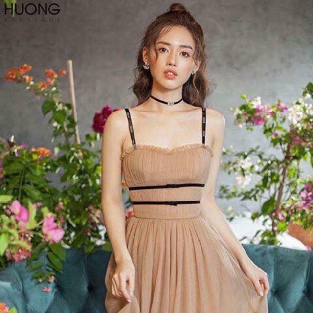 Đầm XINH giá RẺ NHẤT - đầm lưới hai dây mà nude