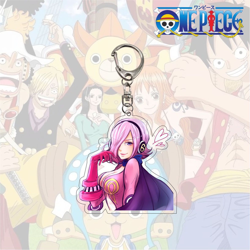Móc chìa khóa in hình nhân vật One Piece bằng nhựa Acrylic in hai mặt