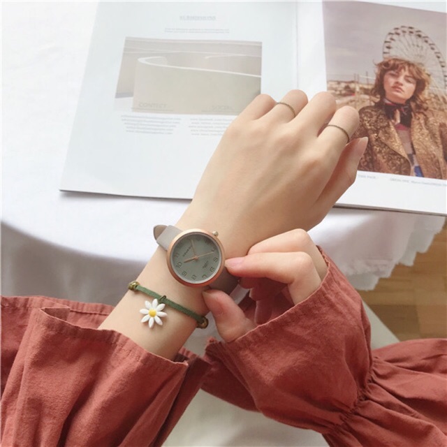 Đồng hồ nữ Doukou dây da cao cấp mặt số thời trang lịch lãm | BigBuy360 - bigbuy360.vn