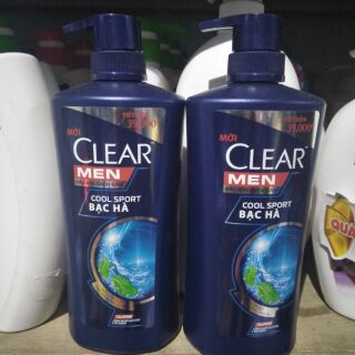 Dầu gội  Clear Men  630g - Dầu  gội sạch gàu  mat lạnh Bạc Hà .