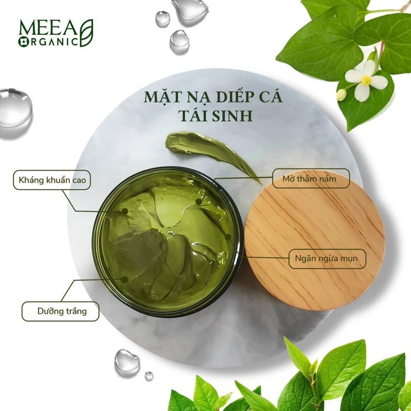 Mặt nạ diếp cá tái sinh Meea Organic Chính Hãng - Tặng kèm quà