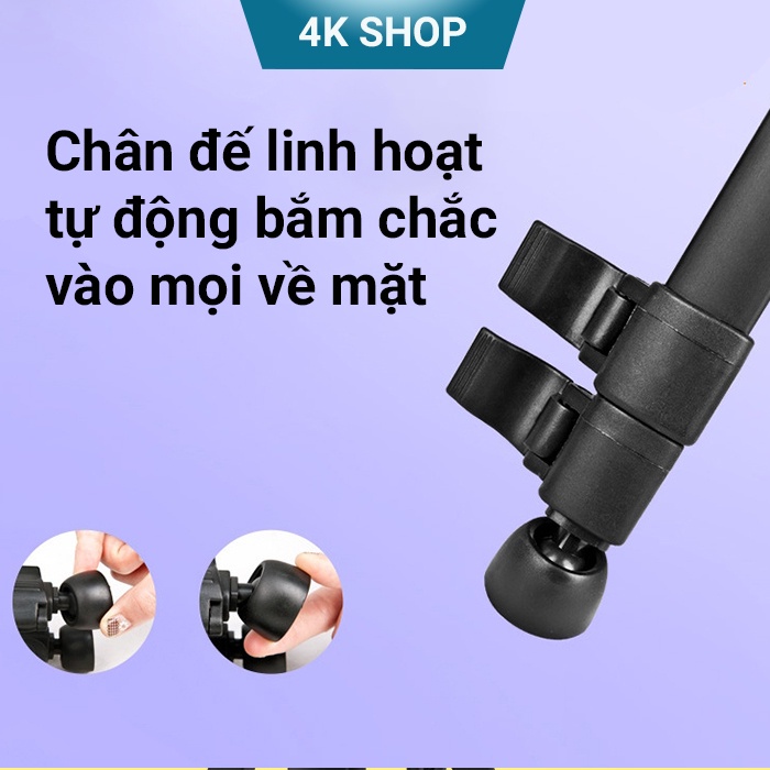 Chân máy ảnh tripod chính hãng Wiefeng hợp kim nhôm tặng kẹp điện thoại