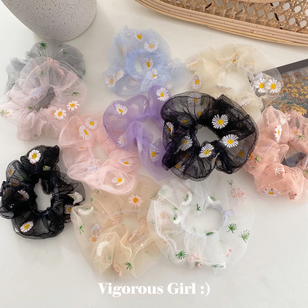 Korea INS Cúc hair Scrunchies Dây buộc tóc hoa