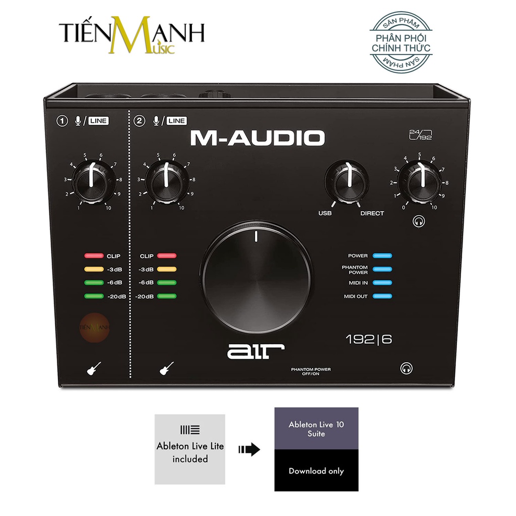 [Chính Hãng] Soundcard M-audio Air 192x6 Bộ Thu Âm Thanh &amp; Livestream 192 6 Audio Interface 192/6 Sound Card Audio 192|6