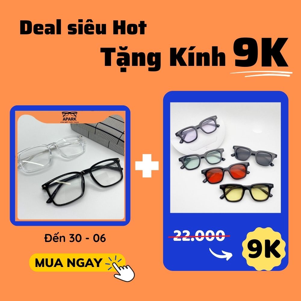 Gọng kính cận nam nữ FULL BOX thiết kế mắt vuông gọng thép Dr, thời trang hot tred  - APARK AP59