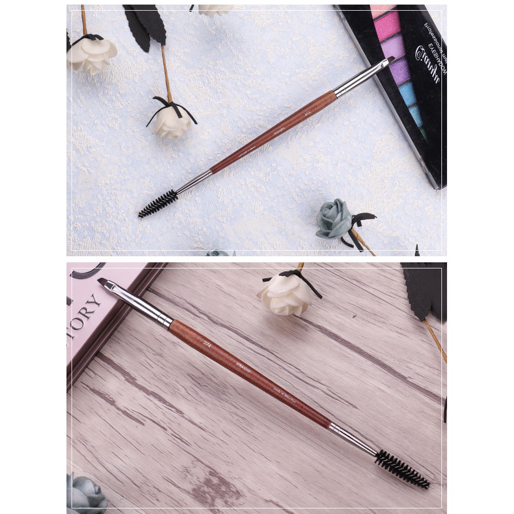 Cọ trang điểm lông mày hai đầu kiêm lược chải uốn mi trang điểm bằng gỗ #274