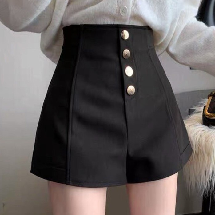 [RẺ VÔ ĐỊCH] Quần short nữ cao cấp màu đen,quần short tây nữ lưng cao thoáng mát thấm hút tốt vải mềm-qn05