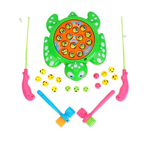 Bộ đồ chơi câu cá và đập chuột chạy pin 2 in 1 loại lớn hình con rùa - BX1570
