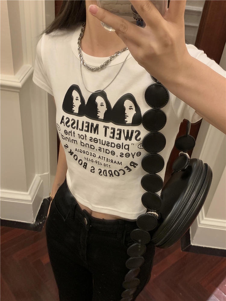 Áo Thun Lửng Tay Ngắn Thời Trang Dành Cho Nữ 50785