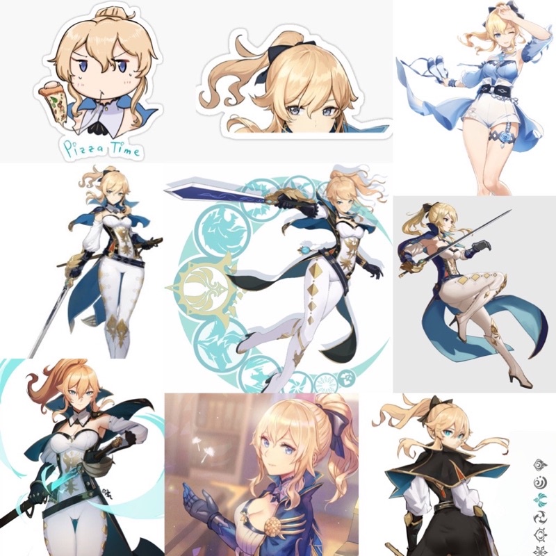 Hình dán Sticker Jean Genshin impact 30-60 ảnh ép lụa khác nhau